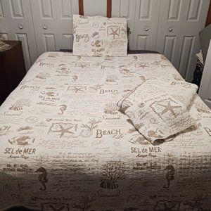 Beachy nautical Comforter & Sham, Twin